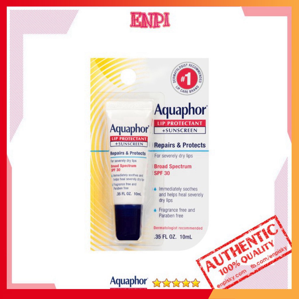 chính hãng Son dưỡng có SPF30 Aquaphor Lip Protectant + Sunscreen