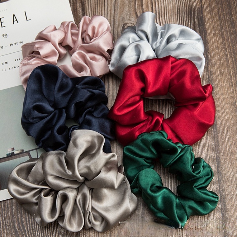 Dây Buộc Tóc Lụa Cỡ Lớn Phong Cách Nhật Hàn Dễ Phối Đồ
