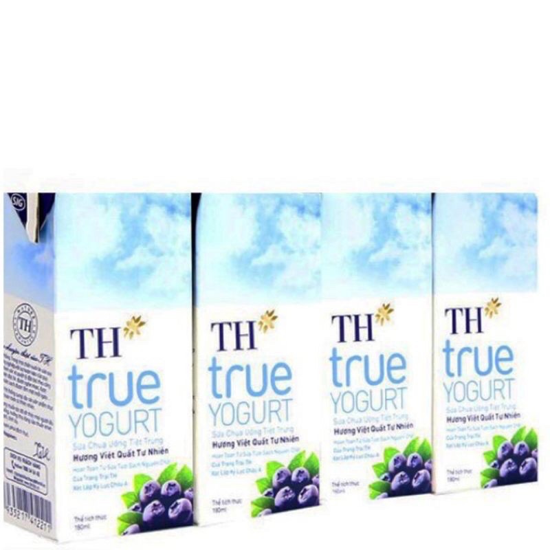 SỮA CHUA UỐNG TH TRUE YOGUST LỐC 4 hộp 180ml đủ vị date t12/2021 giá rẻ