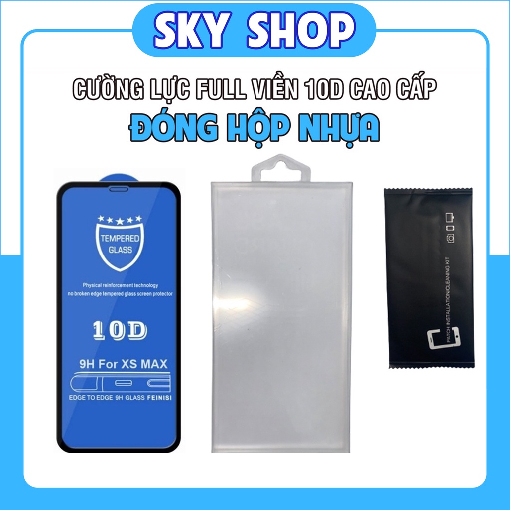 [ĐÓNG HỘP CAO CẤP] Kính Cường Lực Iphone 10D Full Màn 6/6s/6plus/7/7plus/8/8plus/x/xr/xs/11/12/13/14/pro/max/plus