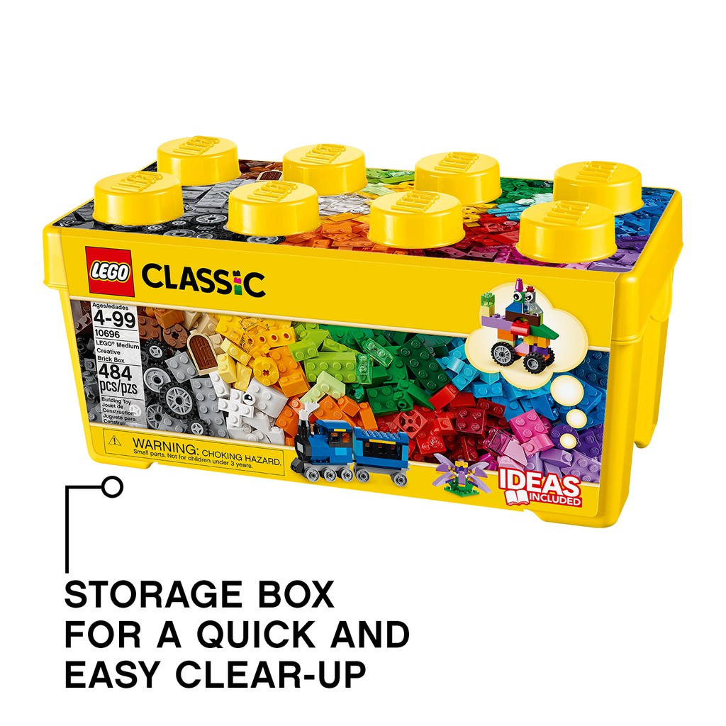 LEGO CLASSIC 10696 Thùng Gạch Trung Classic Sáng Tạo ( 484 Chi tiết) Đồ chơi lắp ráp sáng tạo