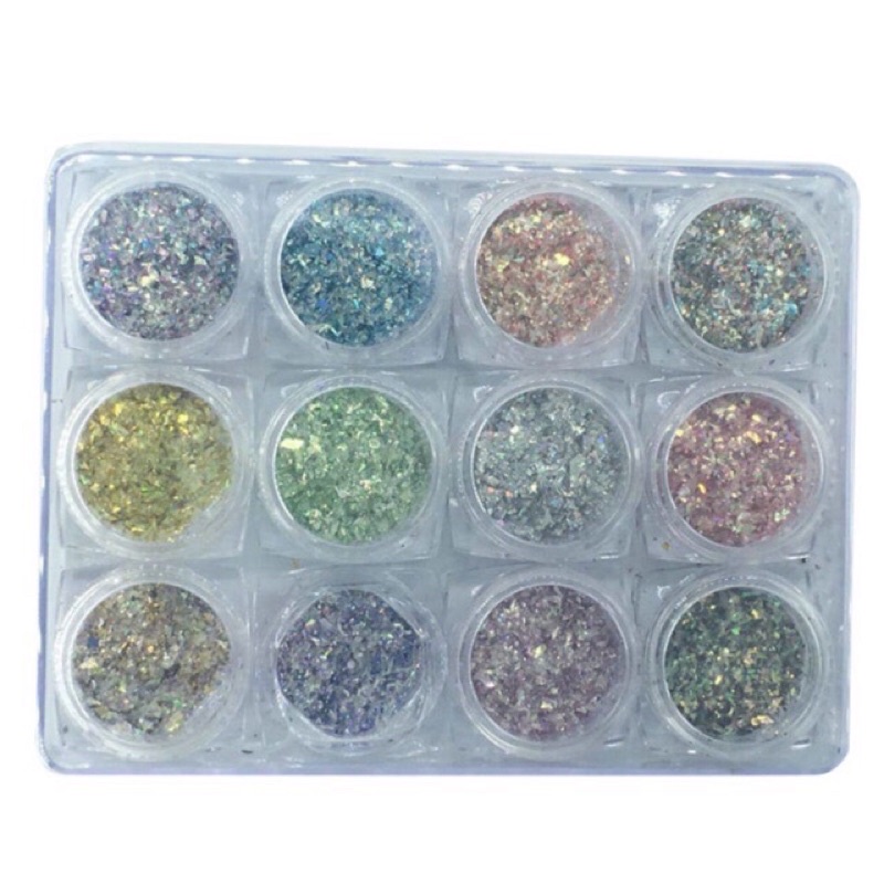 Set 12 hủ nhũ khổng tước sáng lấp lánh