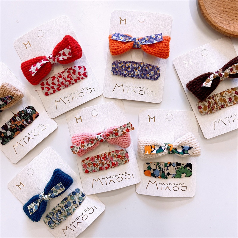 Set 2 Kẹp Tóc Nơ Dễ Thương Cho Bé Gái