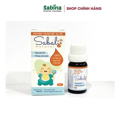 Tinh dầu tràm khuynh điệp địa liền Sabal baby natural giúp giữ ấm phòng cảm lạnh cho bé lọ 10ml