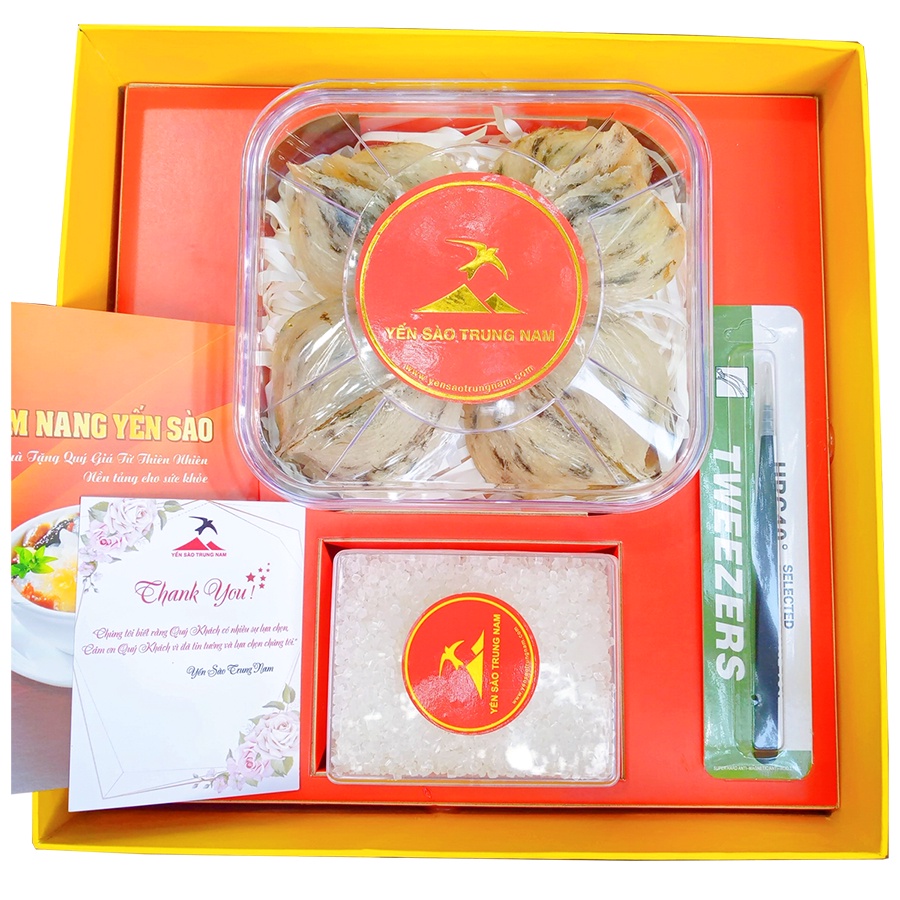 Tổ yến thô, Yến sào Trung Nam, Sản phẩm còn lông 100% tự nhiên nguyên chất, 100 gram /(Hộp quà tặng)