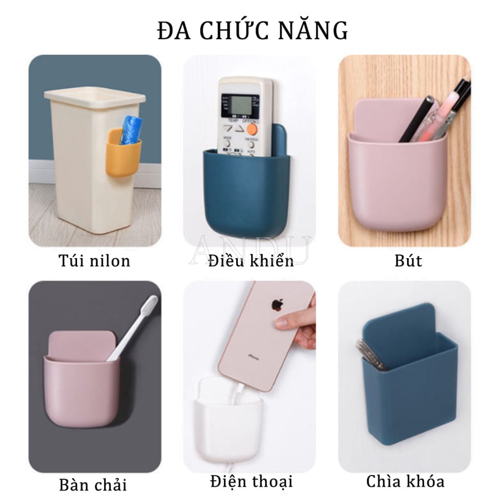 Khay Để Điện Thoại,Điều Khiển Remote TV, Điều Hòa Dán Tường Bàn Bàm Việc Siêu Dính