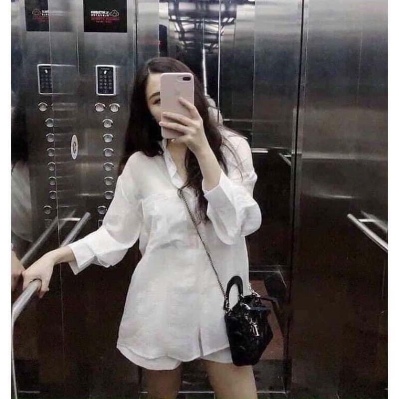 Áo sơ mi nữ form rộng tay phồng kiểu dáng công sở đi làm hay đi chơi đều đẹp Hottgirl Secret ASM0001 | BigBuy360 - bigbuy360.vn