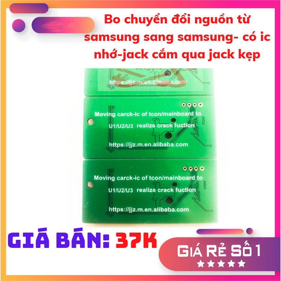 Bo chuyển đổi nguồn từ samsung sang samsung- có ic nhớ-jack cắm qua jack kẹp