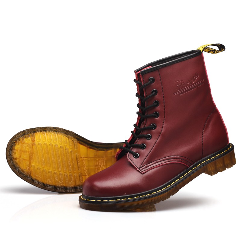 Giày 1460 cao cổ đen trơn DR Boots Dr. Martens màu trắng thời trang phong cách retro dành cho nam và nữ（Size35-45）