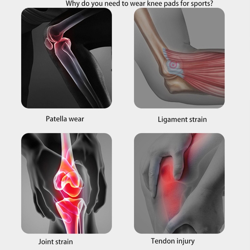 Set 2 Băng Đệm Đầu Gối Co Giãn Hỗ Trợ Luyện Tập Thể Thao
