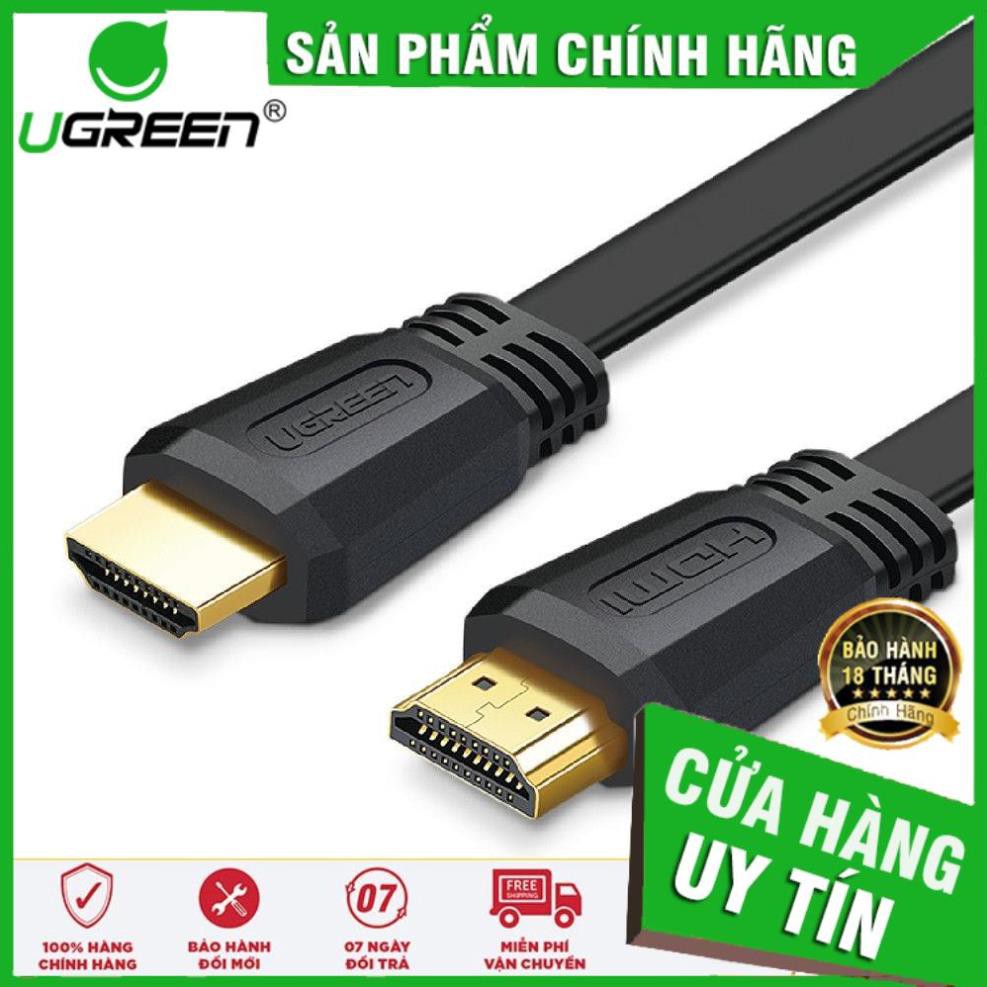 Cáp HDMI 2.0 dài 1,5m - 5m cao cấp UGREEN ED015 hỗ trợ 4k*2k, 3D Full HD1080 dạng dây dẹt ✔HÀNG CHÍNH HÃNG ✔