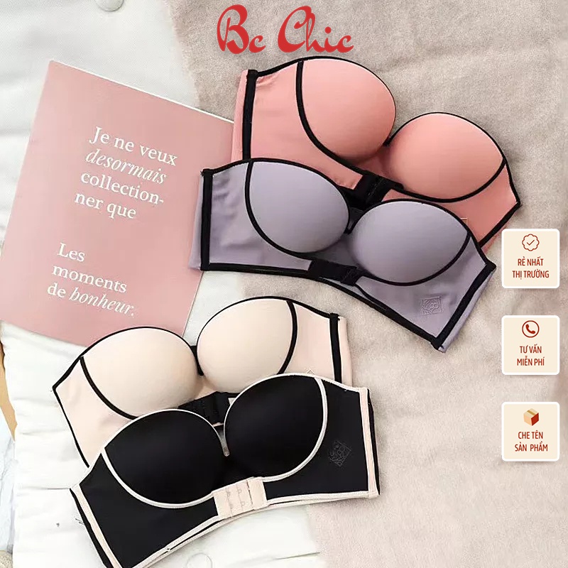 Áo Lót Nữ , Áo Ngực Nữ Đúc Su Cup Ngực viền đen nâng vòng 1 gợi cảm mã A02viền BC_CHIC LINGERIE