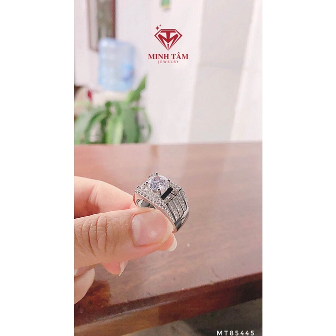 Nhẫn nam bạc xi bạch kim xi mạ vàng trắng bạc 950 cao cấp-Minh Tâm Jewelry