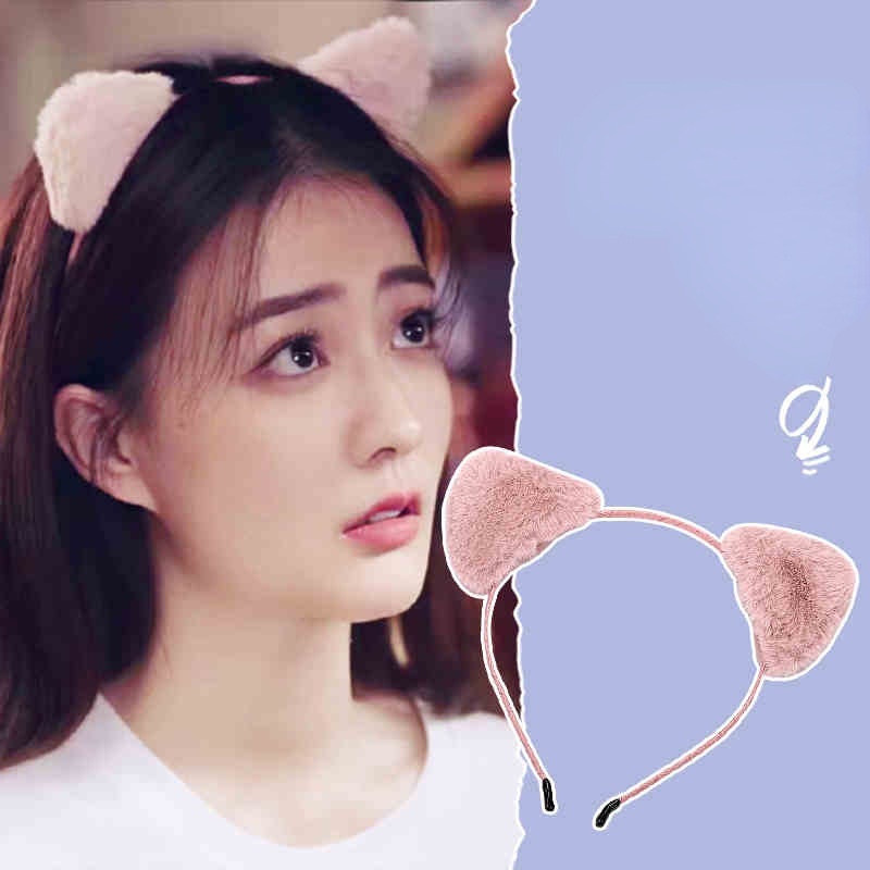 Băng đô cài tóc hình tai mèo xinh xắn đáng yêu phong cách Hàn Quốc
