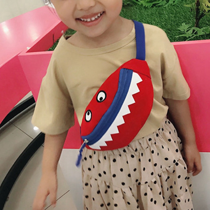 Túi bao tử thiết kế hình cá mập hoạt hình ngộ nghĩnh đáng yêu cho trẻ em