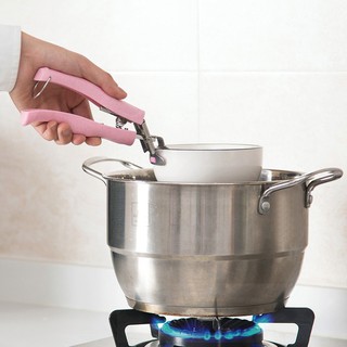 Kẹp Gắp Đồ Nóng, Đồ Hấp Kim Loại Thông Minh - Dụng Cụ Gắp Có Lò Xo Cán Nhựa Xanh