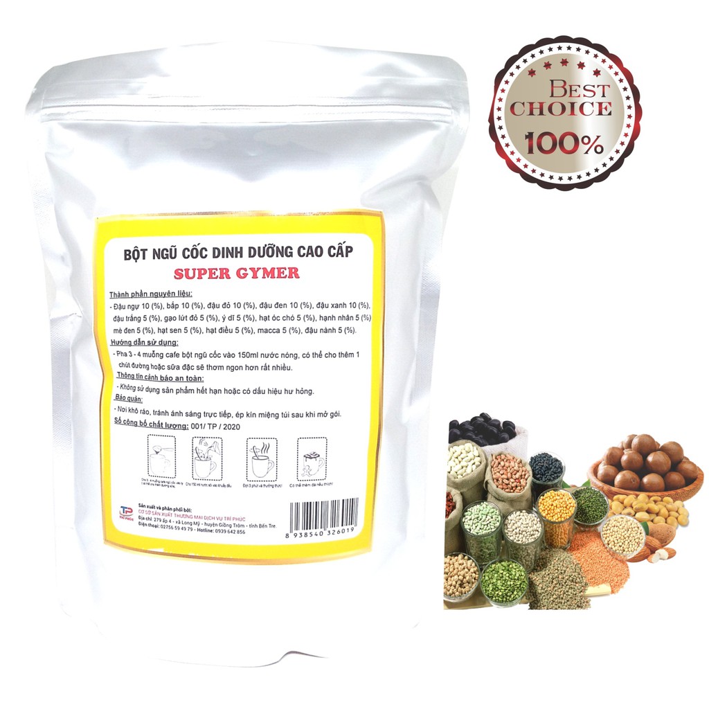 [Mã SRBACK101512 hoàn 20K xu đơn 0Đ] Ngũ cốc dinh dưỡng Domfood 15 loại túi 1 kg