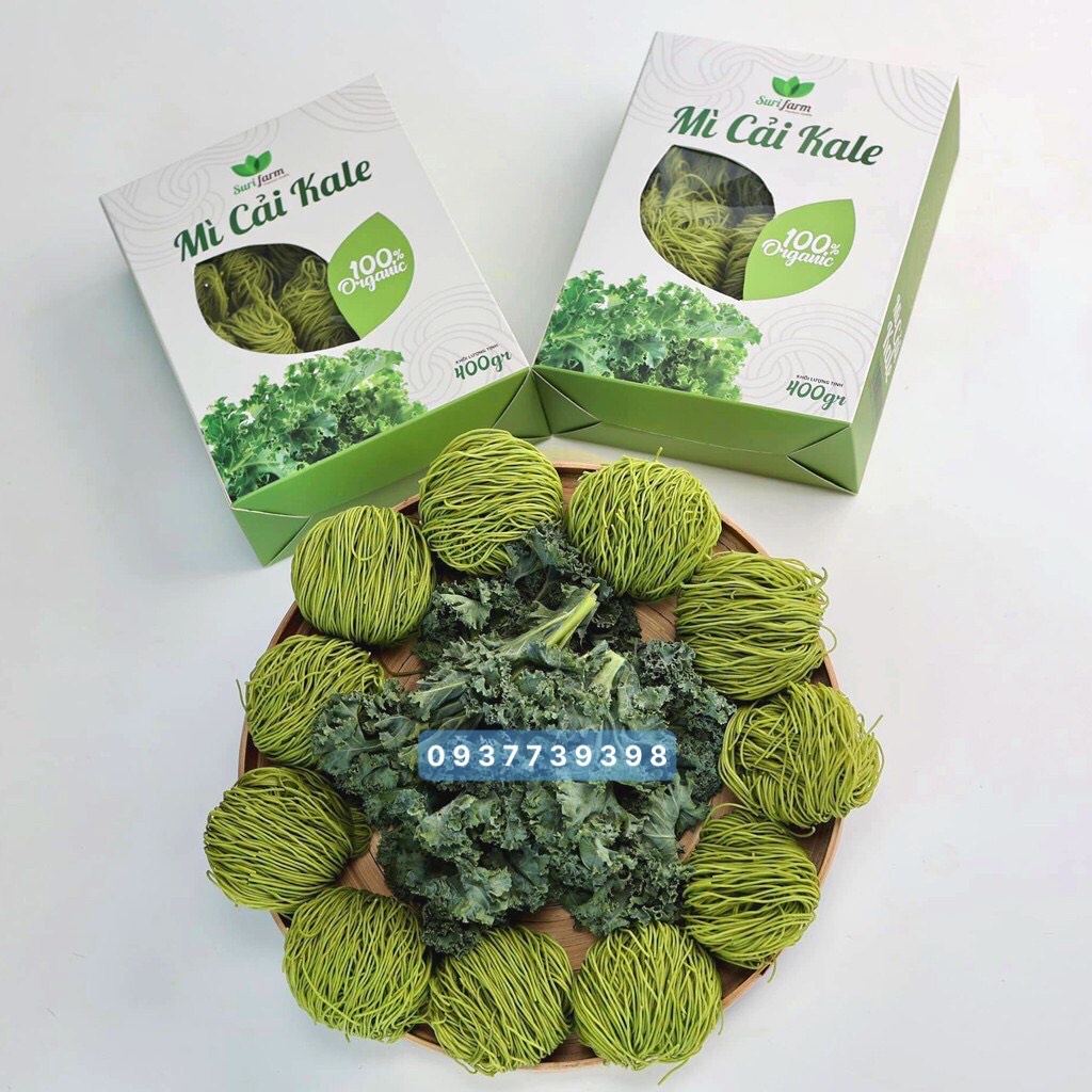 Mì Cải Kale Hữu Cơ SuriFarm⚡FREESHIP⚡Mì Ăn Kiêng.Giảm Cân.Mì Cho Bé Ăn Dặm.Giàu Chất Xơ(400g)