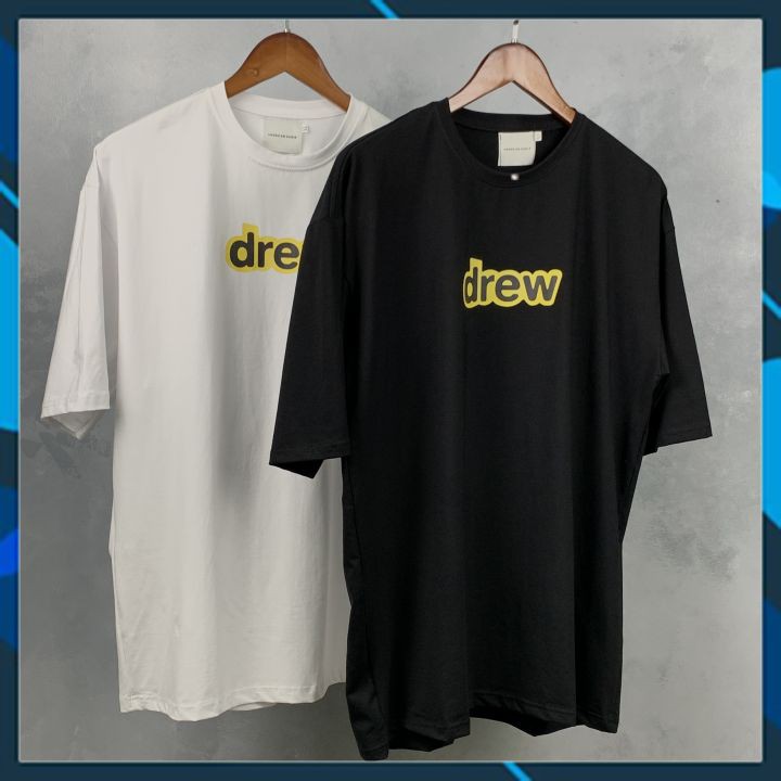 Áo thun nam nữ  chữ DREW áo phông tee unisex oversize cotton 100% đơn giản basic trắng đen form rộng trơn tay lỡ