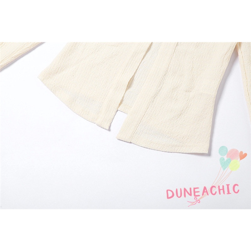 DUNEA Áo Sơ Mi Dài Tay Cổ Bẻ Xinh Xắn Dành Cho Nữ