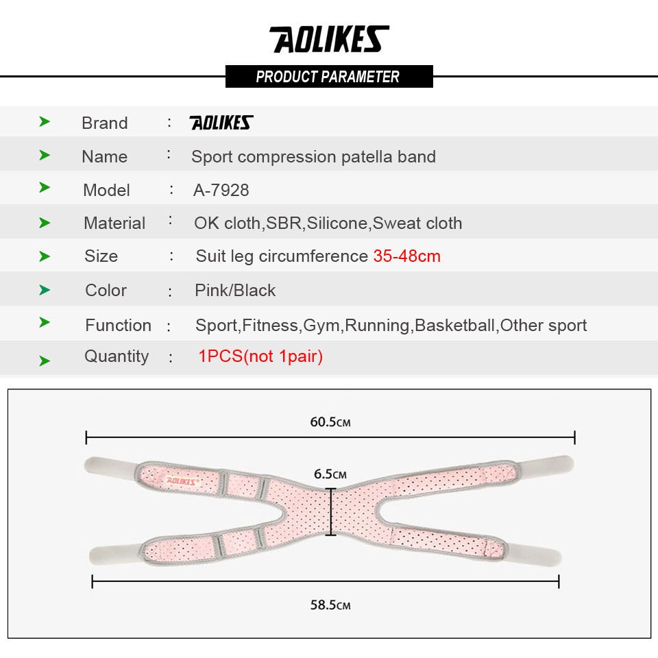 Bộ 1 / 2 đai quấn bảo vệ đầu gối AOLIKES chuyên nghiệp