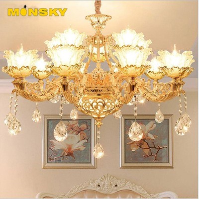 Đèn chùm MONSKY ALISTAR phong cách Châu Âu hiện đại cao cấp loại 6,8,15 tay đẹp long lanh - Tặng kèm bóng Led cao cấp