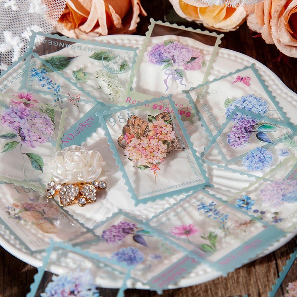 Sticker Trong Suốt Tự Dính Hình Hoa Trang Trí Sổ Tay Nhật Ký DIY