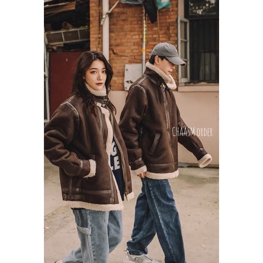 áo khoác jacket da lót lông cừu cao cấp uninsex HÀNG CÓ SẴN