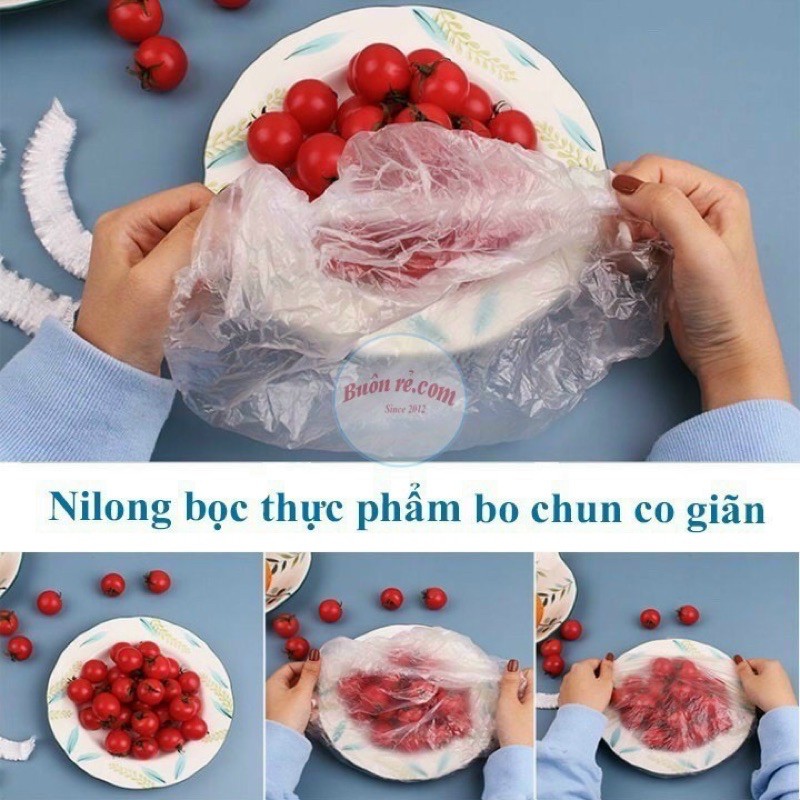 Màng bọc thực phẩm có chun co giãn bịch 100 cái kèm túi in hình gấu tiện lợi vệ sinh