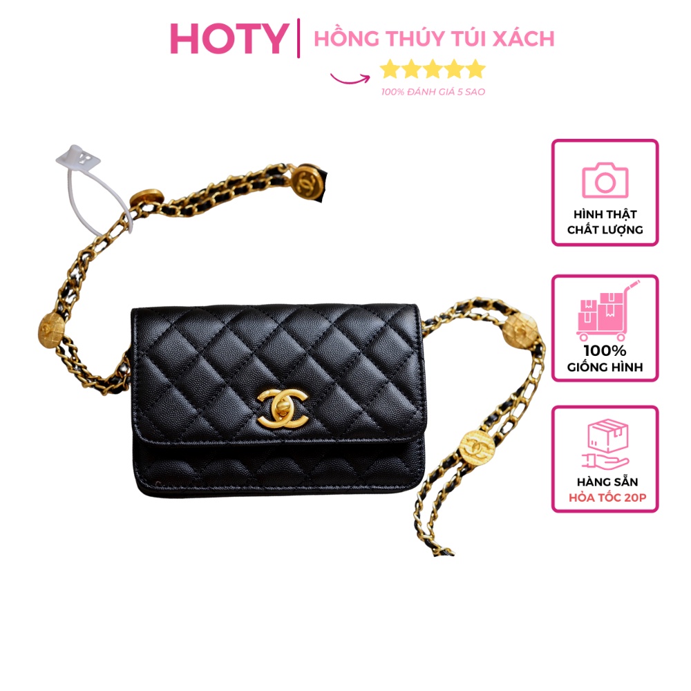 Túi Xách Nữ Đeo Chéo Woc Đồng Xu Ô Trám Cao Cấp Có Hộp Nam Châm Hàng Có Sẵn