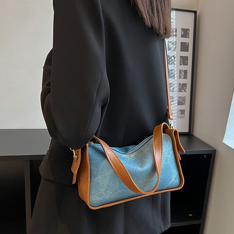 Túi Đeo Vai / Kẹp Nách Màu Sắc Tương Phản Thời Trang Cho Nữ