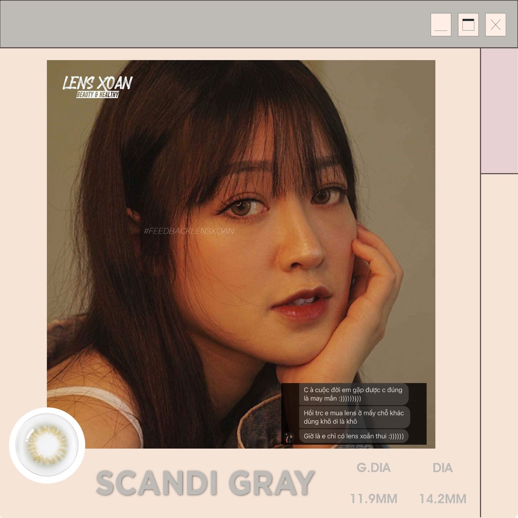 KÍNH ÁP TRÒNG SCANDI GRAY- OLENS : LENS XÁM SÁNG TÂY | LENS XOẮN