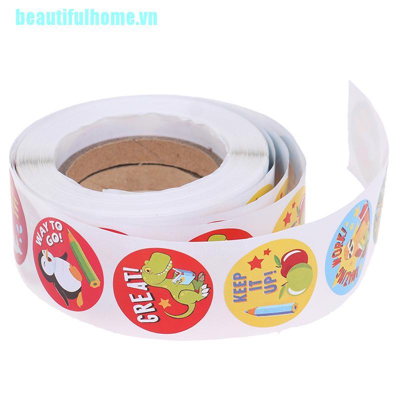 Cuộn 500 miếng dán trang trí hình động vật dễ thương sáng tạo