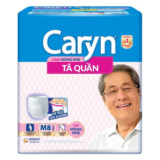 Bỉm/tả quần Caryn M8,L7.