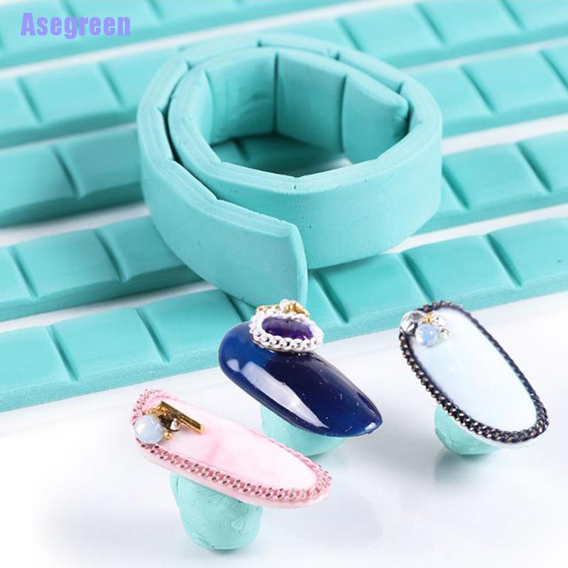 (Hàng Mới Về) Móng Tay Giả Màu Trắng / Xanh Dương Có Thể Tái Sử Dụng