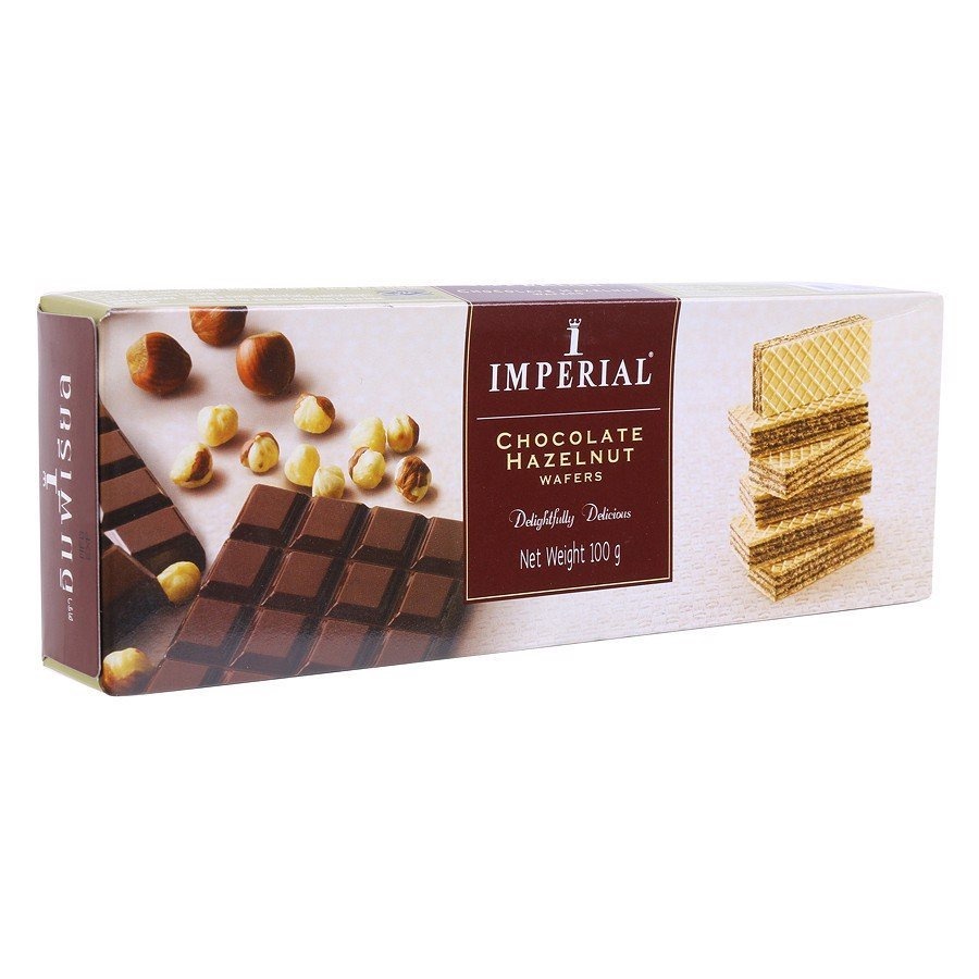 Bánh Xốp Kem Imperial Thái Lan Hương Sôcôla Chocolate Hazelnut Wafers (Hộp 100g)