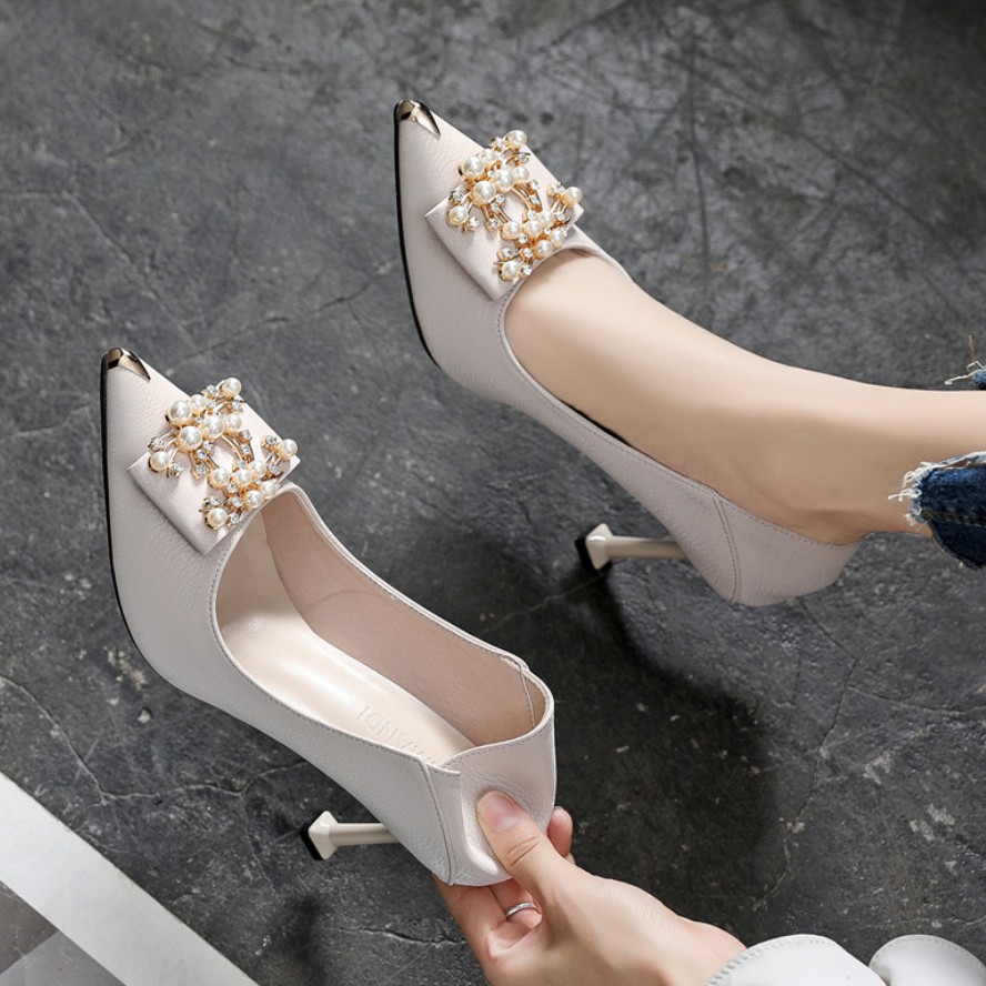 Giày cao gót size nhỏ 30 31 32 33 5cm/7cm/9cm nơ ngọc