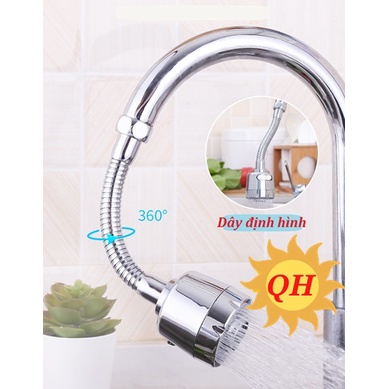 Đầu vòi tăng áp 2 chế độ Mạ CROM Phun Định Hình Dây Dài 20cm