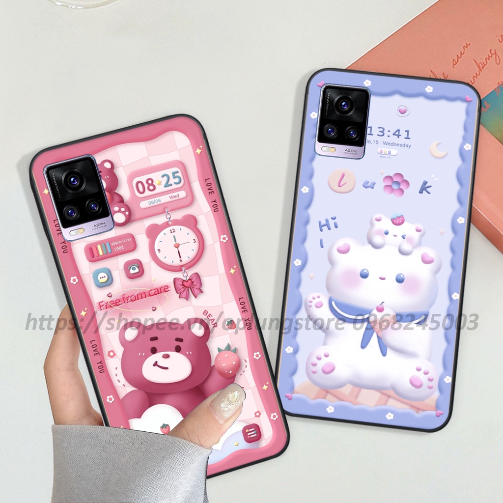 Ốp Vivo V20 / V20 SE / V21 5G bộ hình 3D gấu,thỏ cute dễ thương