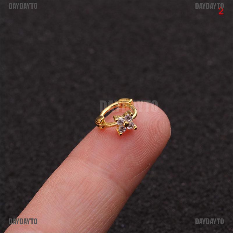 [DAYDAYTO] Khuyên Xỏ Sụn Tai Bằng Pha Lê Vàng