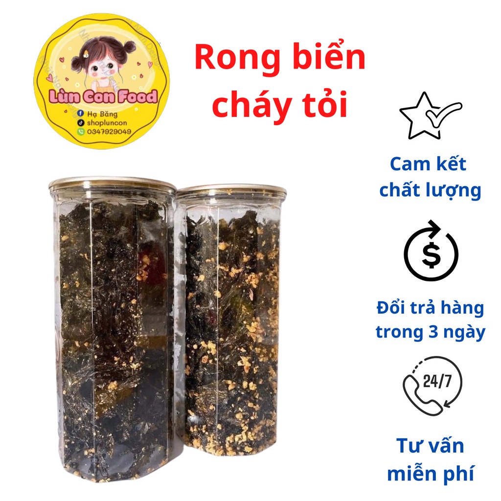 RONG BIỂN CHÁY TỎI ỚT SIÊU NGON ĐẬM VỊ HŨ PET 180GR - Lùn Con Food