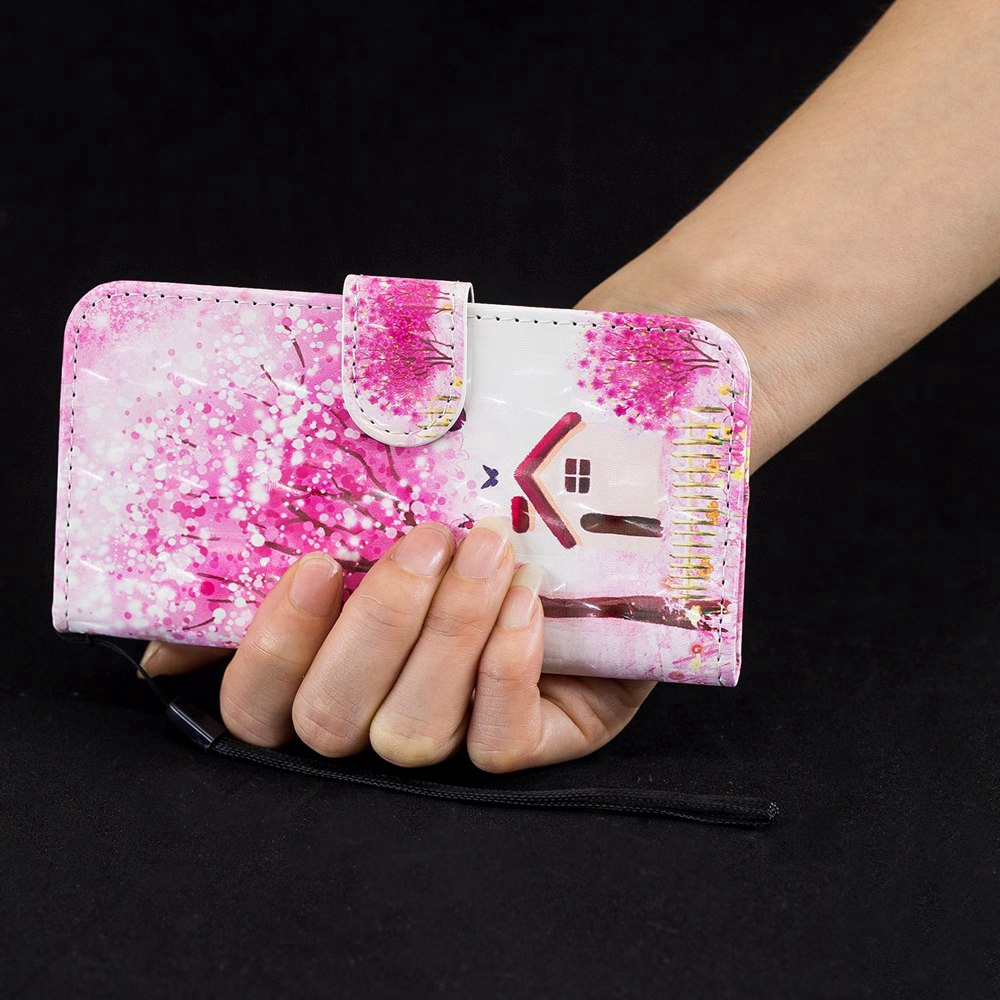 Bao da điện thoại nắp gập kiểu ví đựng thẻ có giá đỡ họa tiết tranh vẽ 3D thời trang dành cho Samsung Galaxy A20/A30