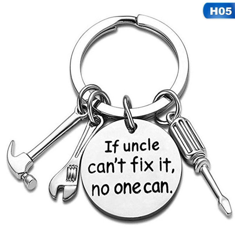 Móc Chìa Khóa Gắn Hình Dụng Cụ Có Mặt Khắc Câu Chữ Ý Nghĩa Dùng Làm Quà Tặng Cha/Ông/Chú