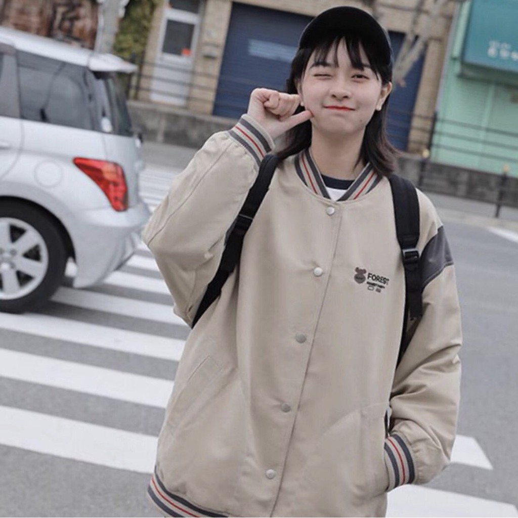 Áo Khoác BOMBER GẤU FOREST Ulzzang Unisex 1hitshop