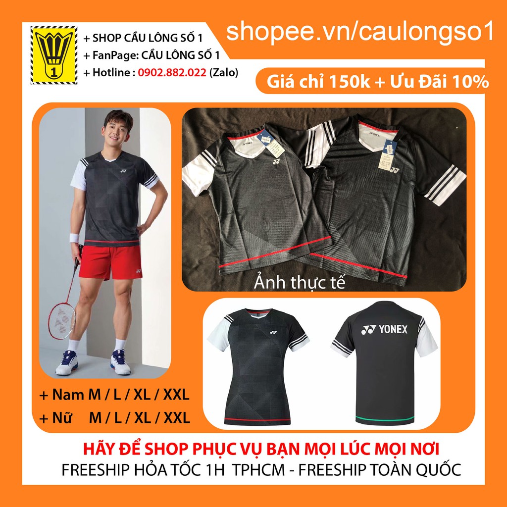 Áo Cầu Lông Nam Nữ Yonex 5160 thun lạnh/mè đẹp, mẫu đẹp 2021, hút mồ hôi tốt