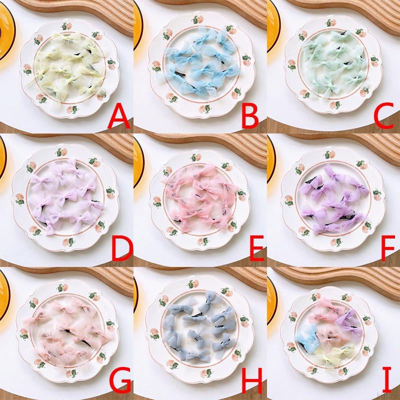 Set 10 kẹp tóc hình nơ dễ thương nhiều màu sắc dành cho bé gái