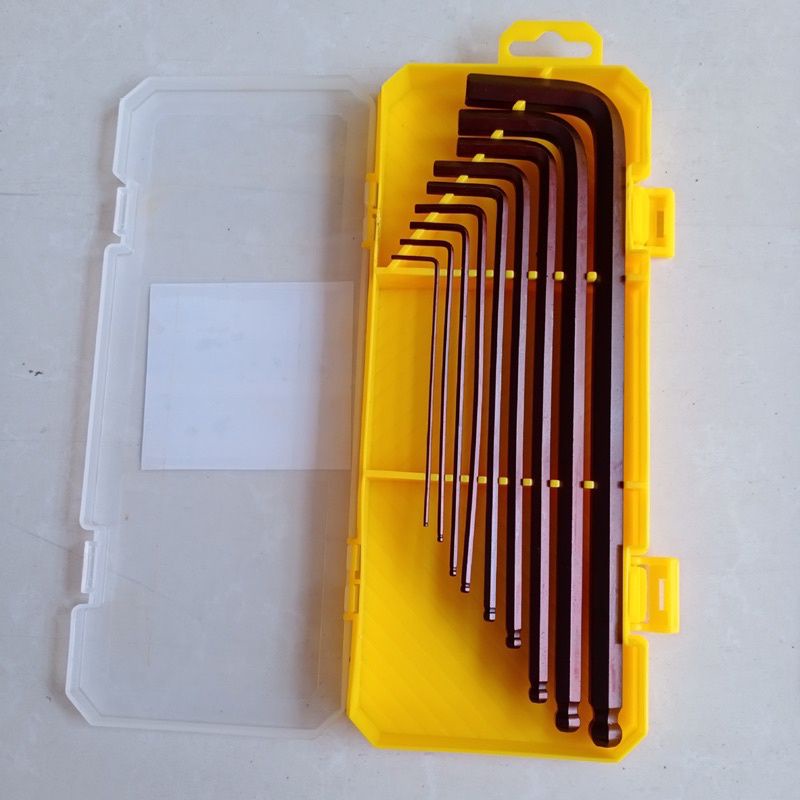 Bộ Lục Giác Chuôi Bi 9 Chi Tiết Bằng Thép Siêu Cứng Chống Bẻ Cong Uốn Gãy