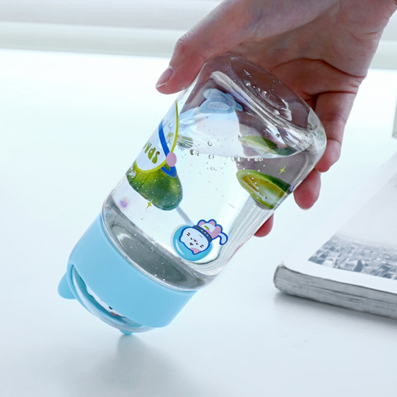 Bình Nước Nhựa Hình Tai Mèo Dễ Thương 330ml