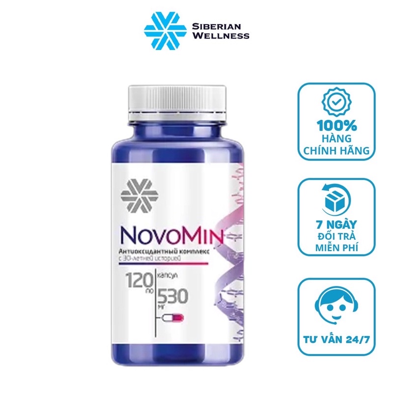 viên uống chống oxy hoá, phục hồi tế bào khoẻ mạnh siberian Novomin Formula 4-120 viên