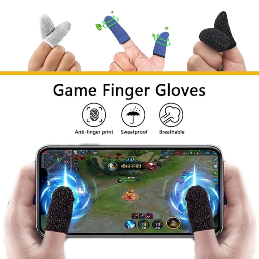 2 Cái Găng Đeo Ngón Tay Chơi Game Trên Điện Thoại Bằng Sợi Carbon Chống Mồ Hôi